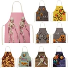 Кухонный Фартук для Хэллоуина, женский передник, Детский фартук 38-47 см, фартук для взрослых с черепом, Индивидуальные строительные принадлежности для уборки дома 55-68