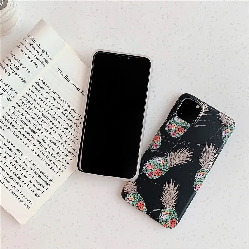 FLYKYLIN мраморный чехол с ананасом для iphone 11 Pro Max 6 S 7 8 Plus XR X XS задняя крышка мягкий IMD