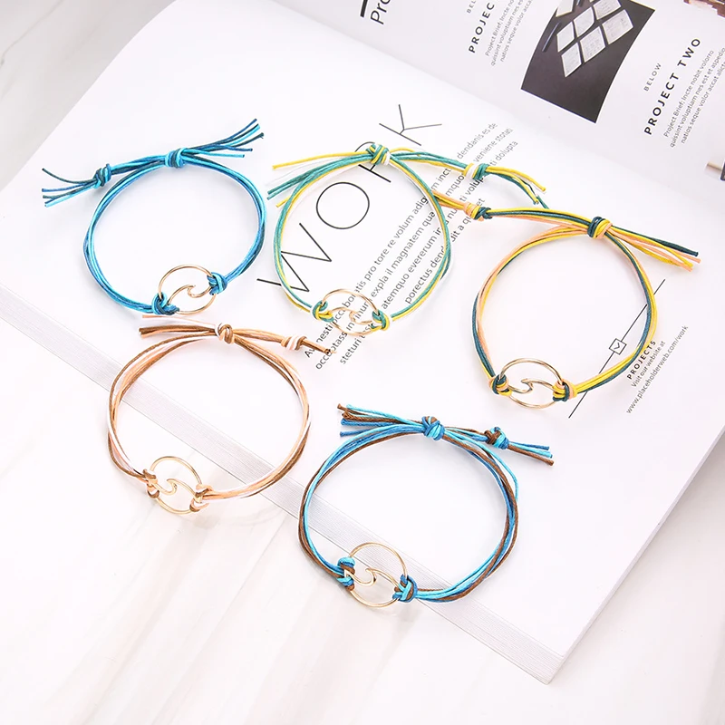 Регулируемые браслеты океанские волны пляжные украшения в морском стиле для