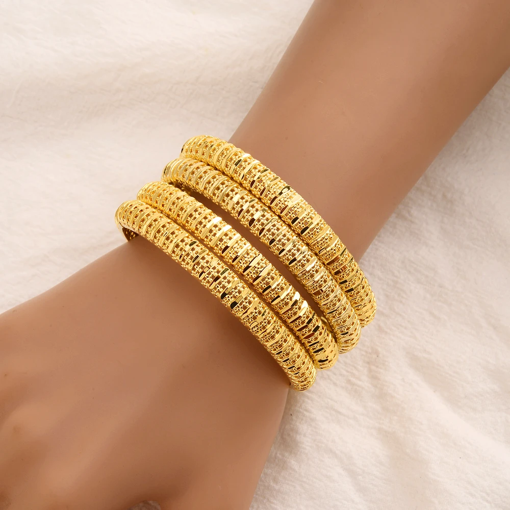 

4 шт 24K Дубай может открыть серебряные браслеты мать ювелирные изделия Эфиопии браслеты из нержавеющей стали для женщин арабские свадебные ...