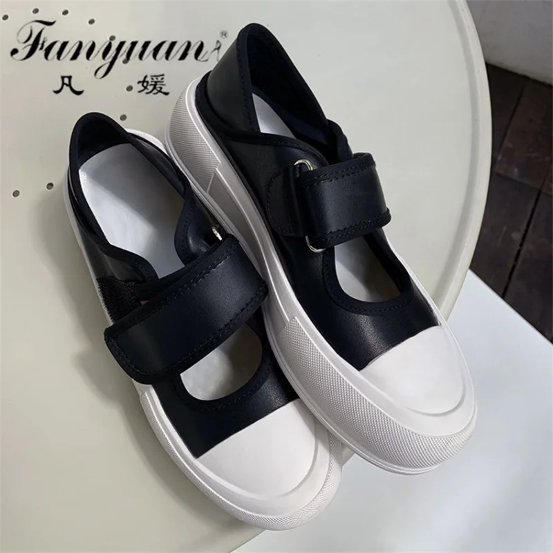 

Женские кроссовки на платформе Fanyuan, повседневные кроссовки из натуральной кожи с перекрестной шнуровкой, обувь для бега, 2021