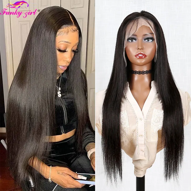 30 дюймов перуанские прямые Синтетические волосы на кружеве человеческих волос