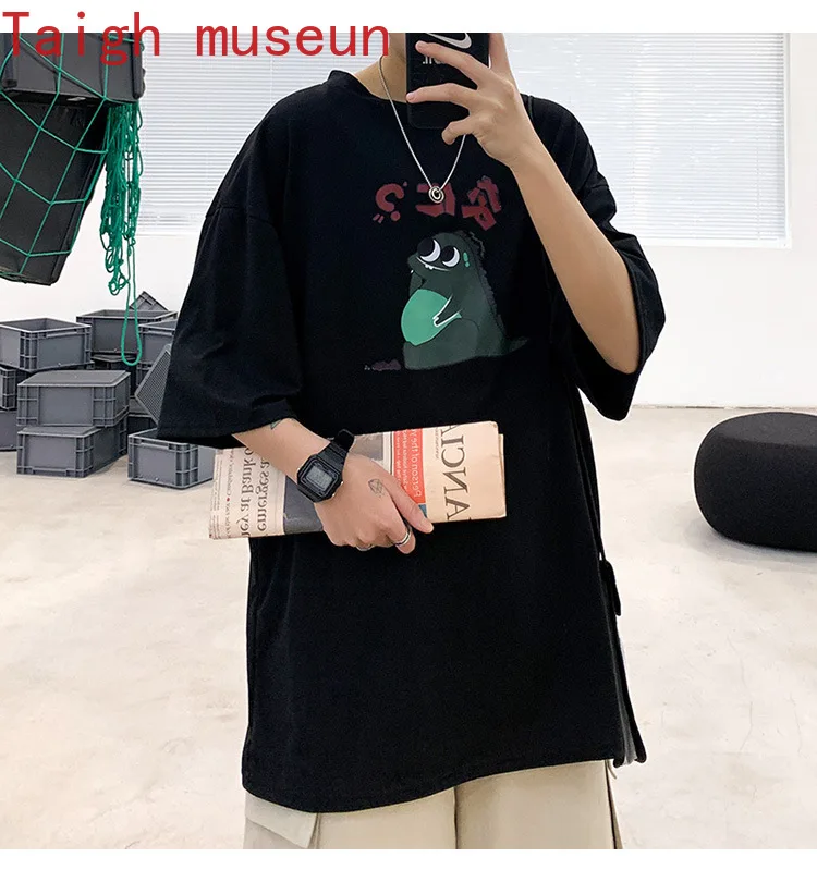 

Minimalist trendy brand short-sleeved T-shirt male dinosaur 2021 summer new loose-fitting minimalist trend kawaii clothing