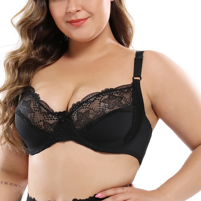 Beauwear, тонкие чашечки, бюстгальтеры для женщин, регулируемые лямки, бюстгальтер на косточках, сексуальное нижнее белье, кружевной бюстгальтер без косточек, белье высшего размера плюс 38C-48DD