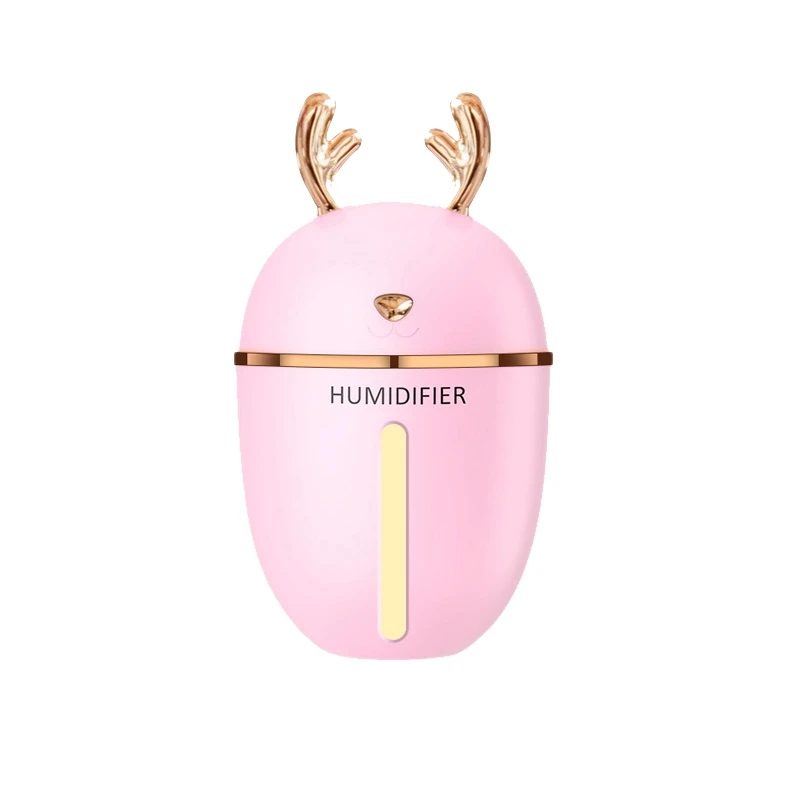 

Top Deals 450ML Deer Air Humidifier USB Aroma Essential Oil Diffuser for Home Office Aromatherapy Charging Light Desktop(Pink)