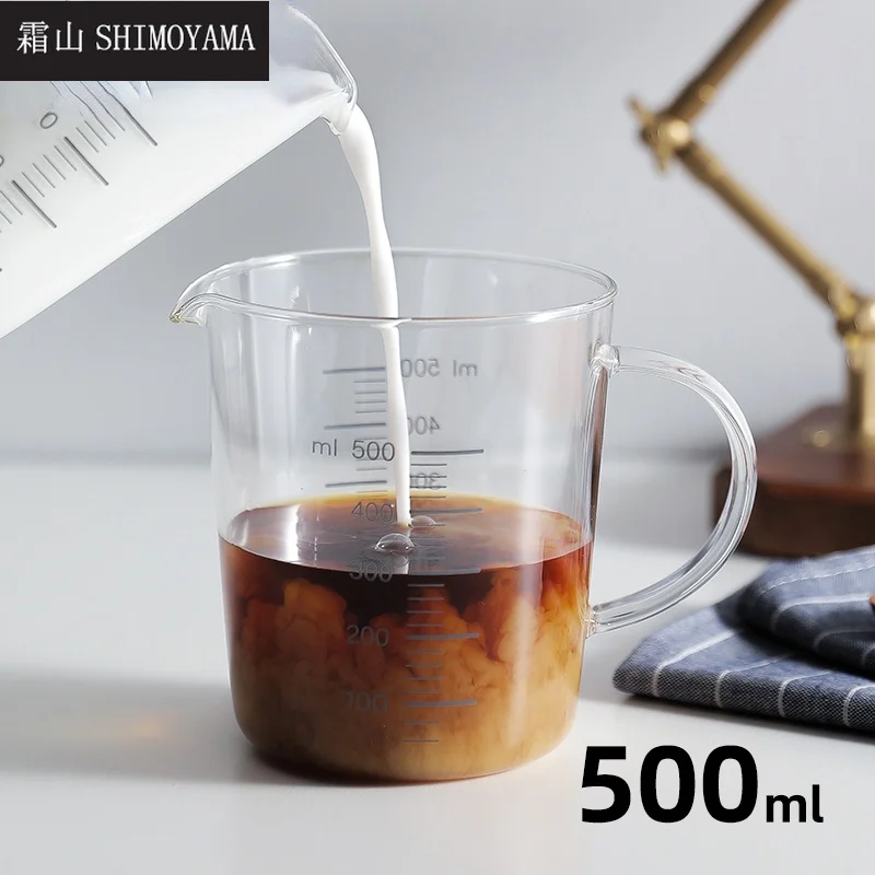 

SHIMOYAMA 500ml Measuring Jug Cup Food Grade Glass Household Milk Glass Graduated Cup Heat Resistant Kitchen Cooking Bake Tool