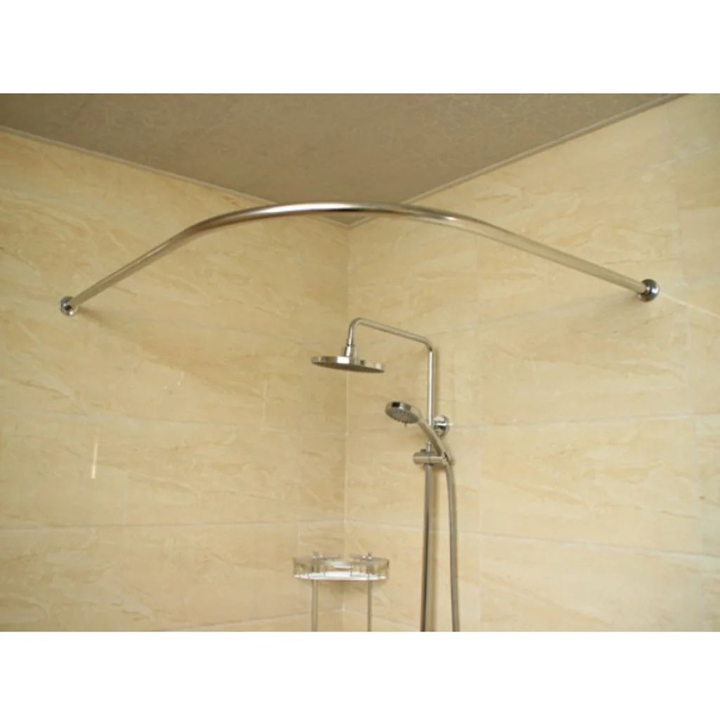 

Shower Curtain Rail Rod - 140cm Adjustable Telescopic Curtain Rod Rail Bar