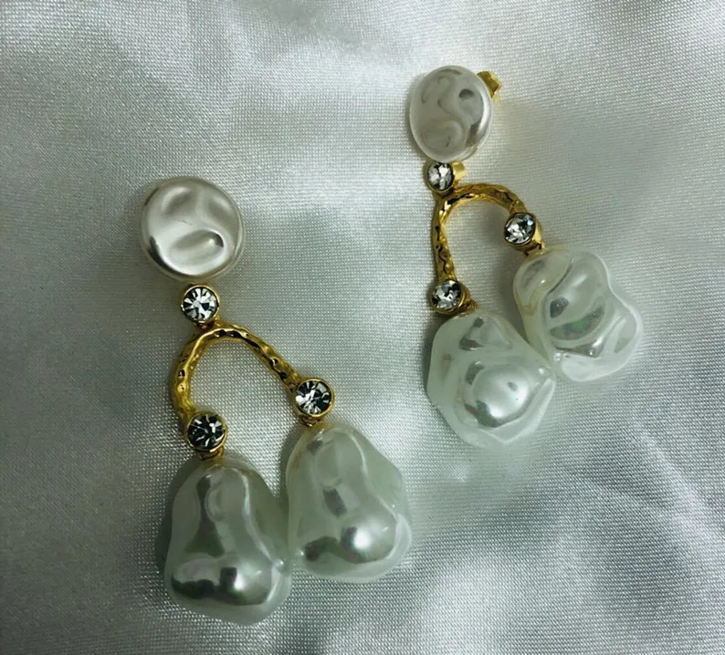 Brand Fashion Anomalistic pear Jewelry For Women Freshwater Pear Earrings Party irregular Tassel leaf shape for women | Украшения и