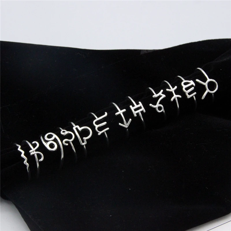 Женские винтажные кольца 12 созвездий набор колец в стиле ретро эффектные