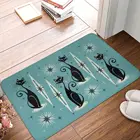 Синий декоративный коврик для ванной комнаты, с рисунком