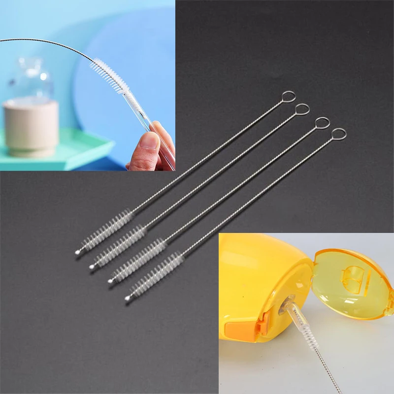

10Pcs Reusable Stainless Steel Drinking Straws Cleaning Brush Drinking Accessories