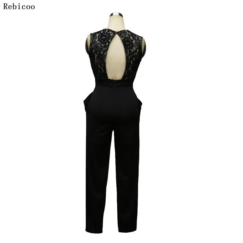 

Sexy Sleeveless Backless Ruffled Jumpsuit For Women Elegant Hollow Out Womens Long Jumpsuits Summer Romper Casual Overalls