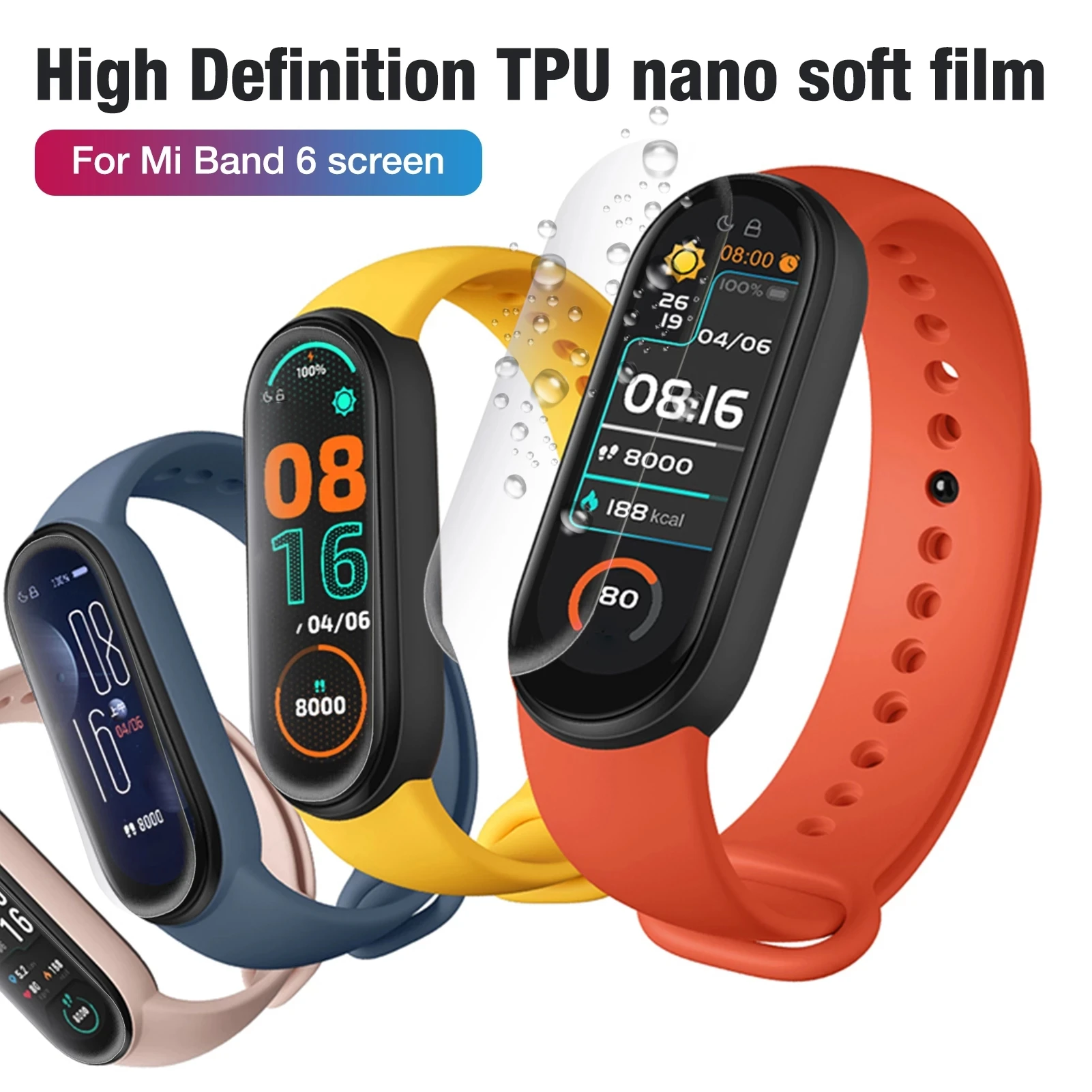 Гидрогелевая пленка для фитнес-браслета Xiaomi Mi Band 6 5 MiBand6 9D 2 шт. | Электроника