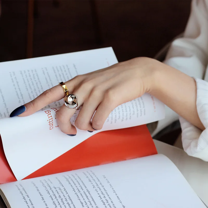 Серебряные блестящие открытые кольца в форме гриба для женщин | Украшения и