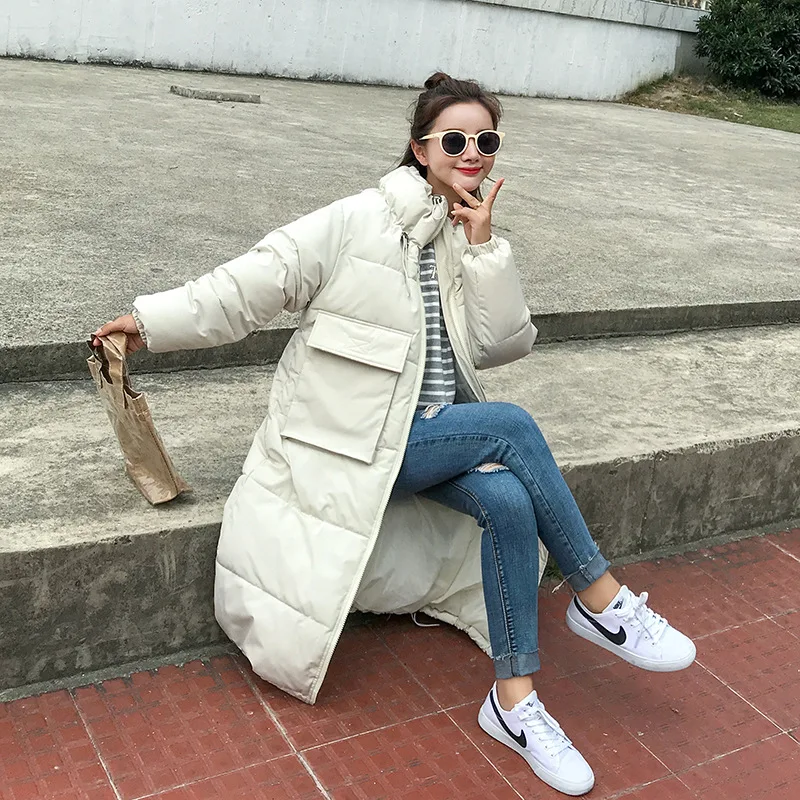 Новое поступление 2020 женское однотонное тонкое длинное пальто Lusumily пуховик