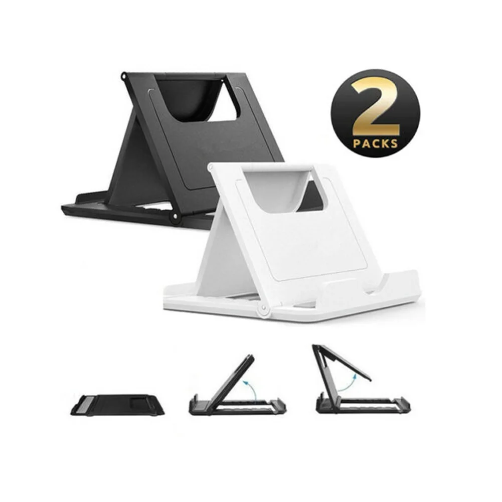 

2PCS Black White Portable Adjustable Phone Stand Holder Foldable Desk For Mobile Phone Tablet Desktop Holder Phone Accessories