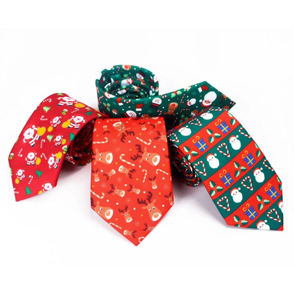 Рождество унисекс Снеговик Санта Лось галстук с принтом шейный костюм вечерние