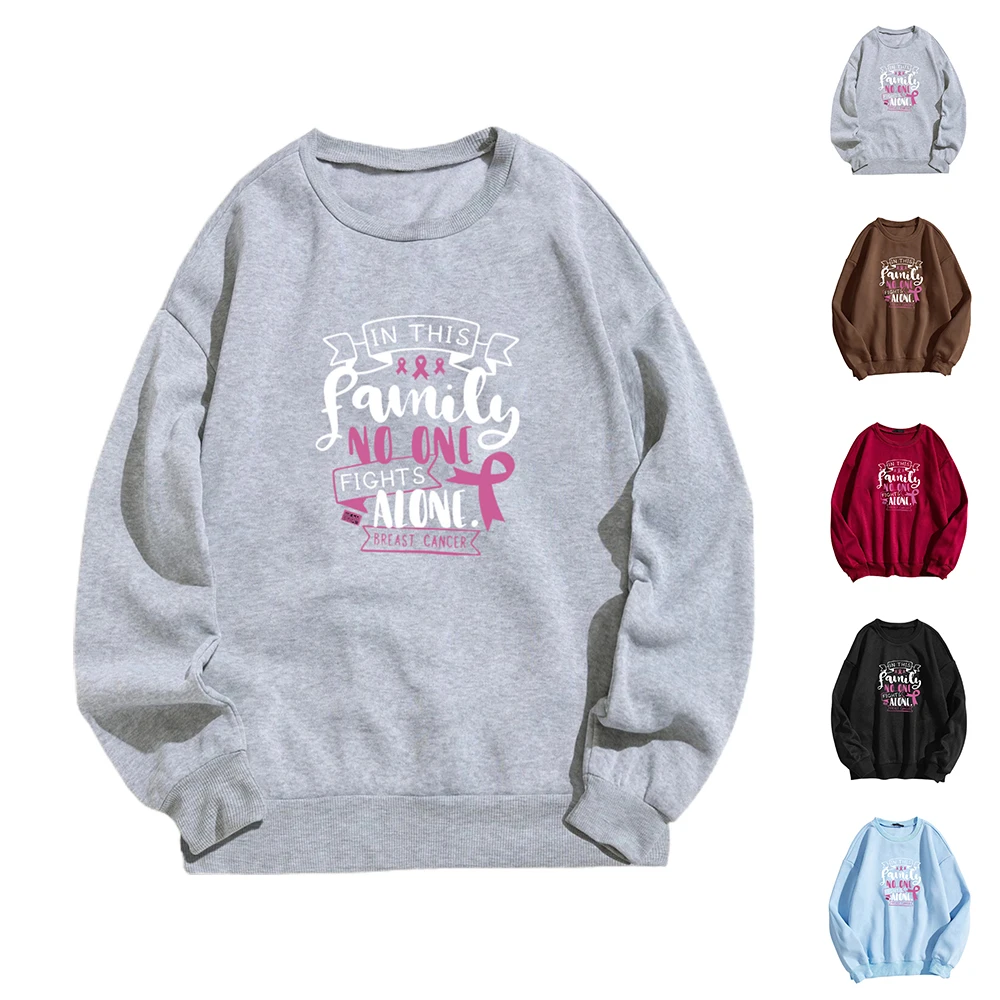 

Женский Осенний Свободный пуловер с длинным рукавом и надписью