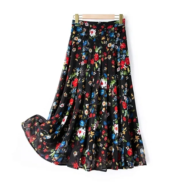

Skirt 2021 Women Spring and Summer New Skirt Floral Split Skirt Women