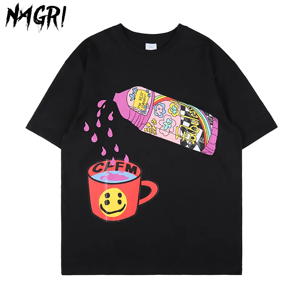 

NAGRI T shirt Men CPFM Graphic Print T shirts Streetwear Hip Hop T-shirts Funny O-neck Short Sleeve Tees Cotton