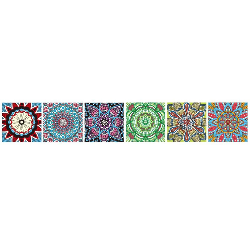 

6PCS/Pack Moroccan Style Tiles Sticker PET Waterproof Self Adhesive Wallpaper Furniture Bathroom DIY Arab Tile Sticker 20*20cm