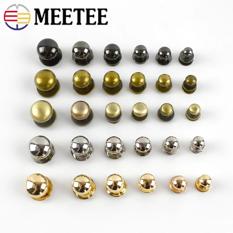 

10Pcs Round Head Screw Studs Metal Buckles Button Nail Rivet Wallet Belt Fastner Clasp DIY Leather Craft Bag Accessories