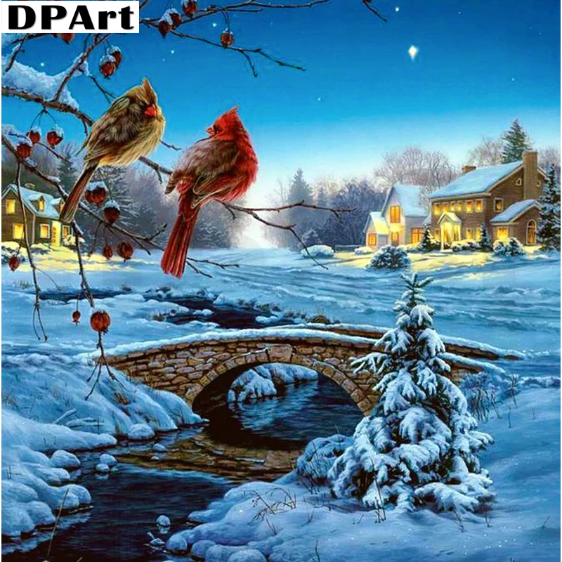 Алмазная картина полностью квадратная/круглая дрель птица стоя на ветке 5D Daimond