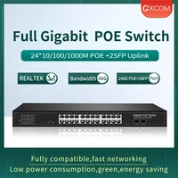 24 ports poe switch with 2 gigabit sfp port 400w poe switch 24 port full gigabit switch