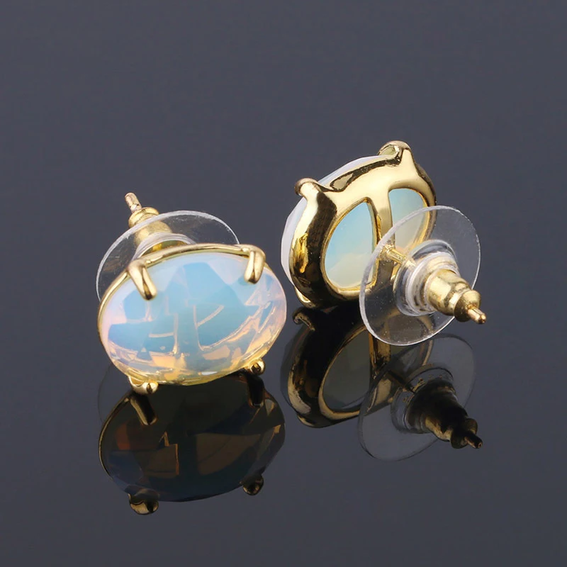 Ювелирные изделия из натурального камня лунный камень каплеобразные серьги