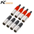 1 шт. мини XLR 3 4 5 6-контактный гнездовой разъем XLR для микрофона, микрофона, микрофона для кабеля, прямой пайки