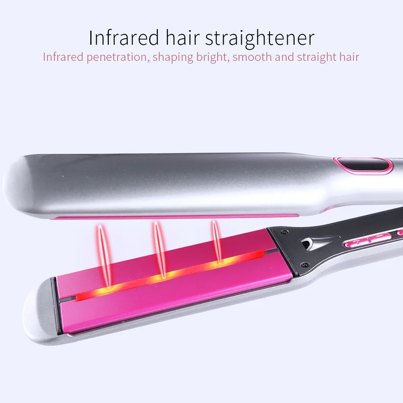 

New Professional Ceramic Infrared Straightener 3D Wide Plate Hair Flat Iron Ionic Negative Anion Straightener Hair Care Iron
