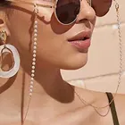 Цепочка для очков для чтения Женская, металлическая, с жемчужными бусинами