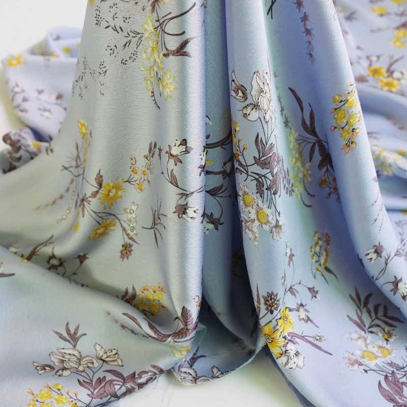 100 см * 150 элегантная цветочная ткань шармёз мягкая для платья текстиль Атлас креп