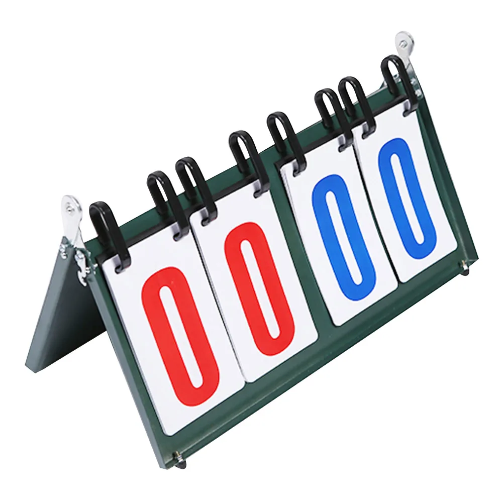 

Flipping Badminton Scoreboard 4 Digit Portable Volleyball Counter PVC Multi Sports Table Tennis Professional Competitions