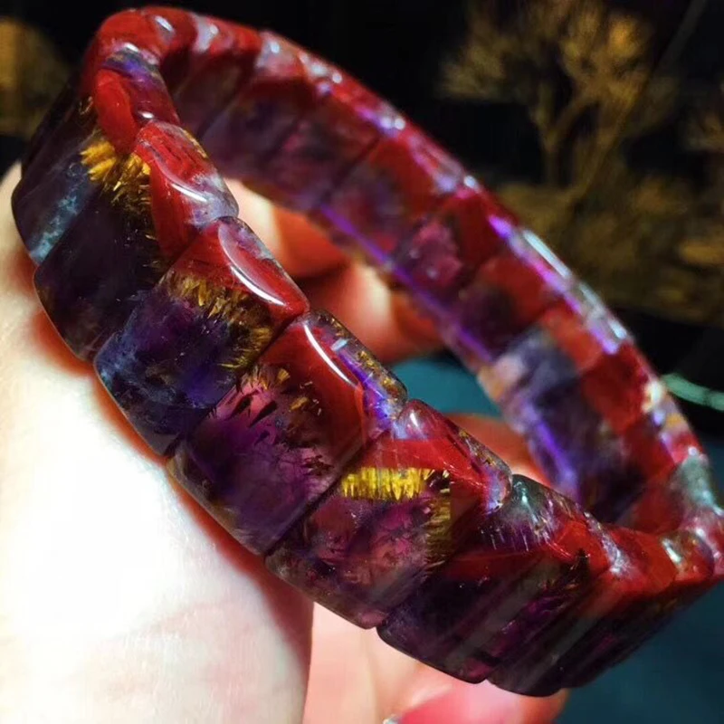 Изящные фиолетовые браслеты Aurora из титана с натуральным камнем энергетический