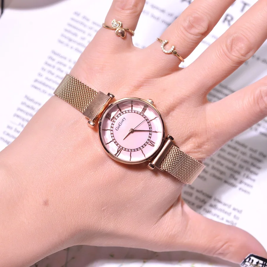 Геометрическая поверхность женские роскошные модные часы с магнитной пряжкой на