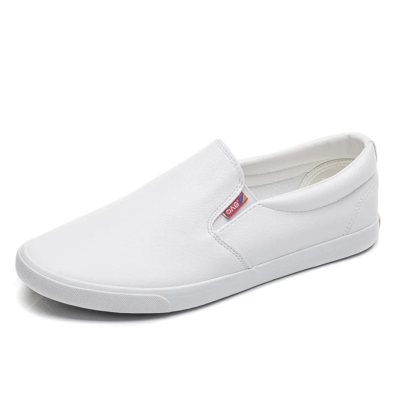 

Мужские кроссовки, деловая Повседневная Легкая удобная Уличная обувь из искусственной кожи на плоской подошве, цвет белый