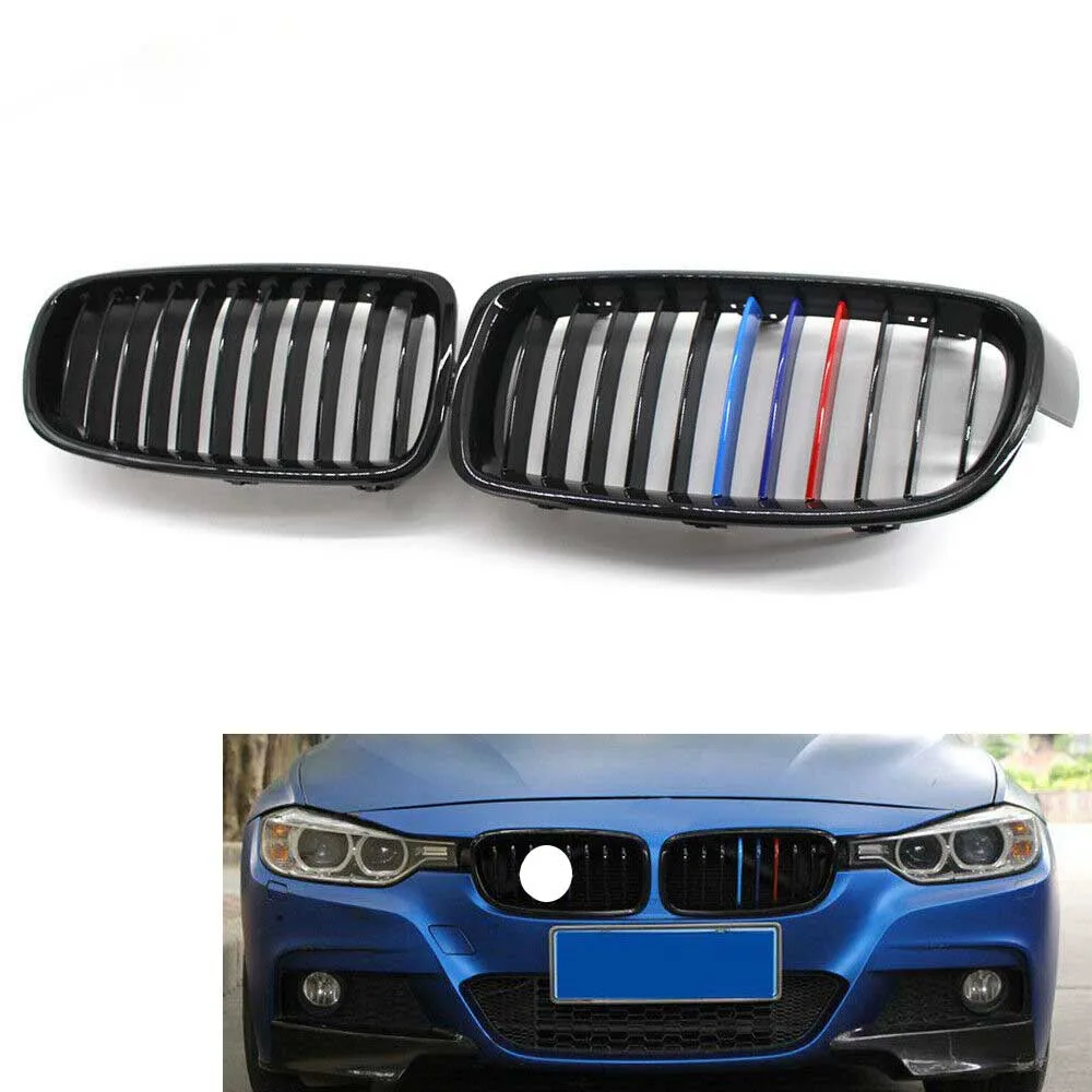 Передняя решетка радиатора глянцевая черная M-Color ПОДХОДИТ ДЛЯ BMW F30 F31 седан пикап