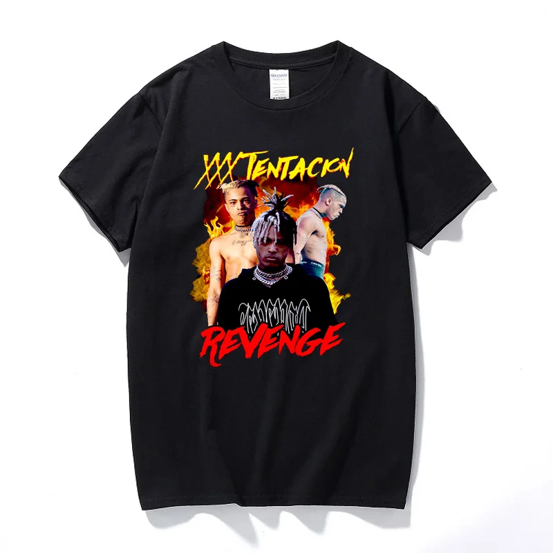 

Xxxtentacion футболки месть Новая Летняя мода хип-хоп Уличная футболка Camisetas Hombre Топ хлопок короткий рукав Футболка