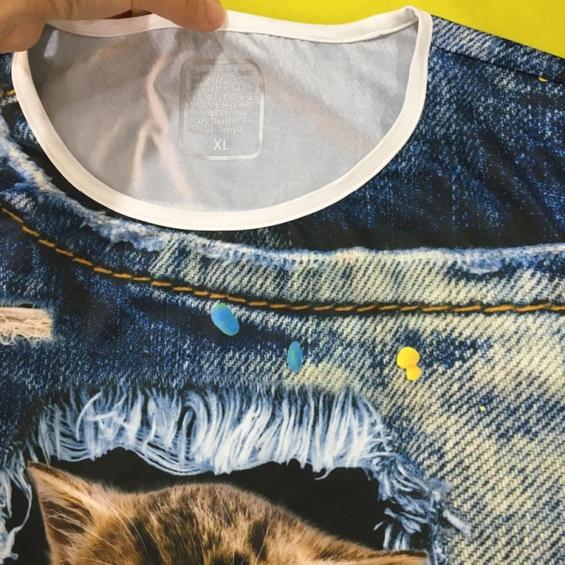 

FORUDESIGNS Fashion Women T Shirts Short Sleeve Kawaii 3D Animal Cat Pet Dog Printed T-Shirt Female Clothes Girls Summer Tops