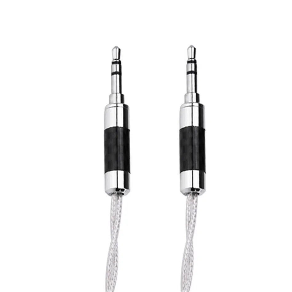 Hifi 3.5 mm Jack AUX Cable Pure Silver Core Earphone Audio Right Angle 90 Degree Rhodium Plated Headphones | Электроника