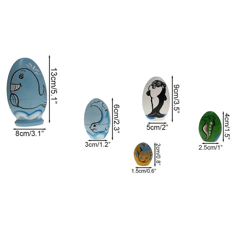 Дельфин Симпатичные деревянные животные краска гнездовые куклы бабушка русская