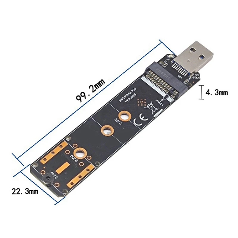 

USB3.1 to NVME Hard Disk Enclosure SATA Dual Protocol M.2 NGFF Protocol to a Port RTL9210B