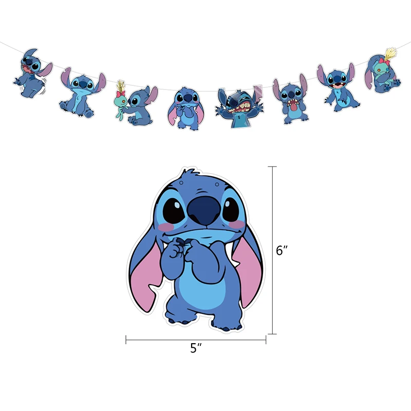 Праздвечерние чные принадлежности Lilo &amp Stitch латексные баннеры с синими стежками
