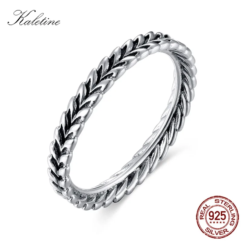 Женское кольцо KALETINE листья пшеницы из стерлингового серебра 925 пробы с античными