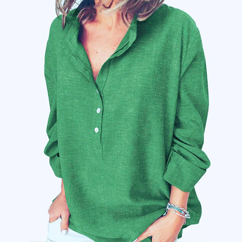 

2Women Blouses Basic Selling Button Solid 2020 Long Sleeve Shirt Female Chiffon Women's Slim Clothing Plus Size Tops