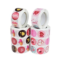 500pcsroll happy valentines day sticker handmade heart shaped stickers labels handmade box tag favors decor