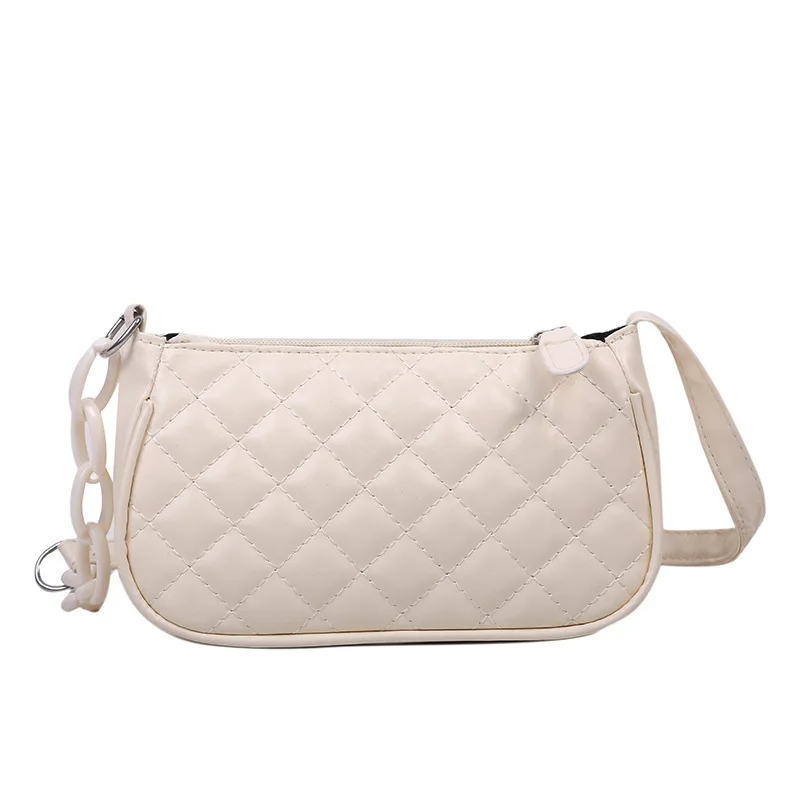 

Fashion Vintage Baguette bags PU Leather Shoulder Bags For Women Chain Designer Luxury Handbag Female Travel tote