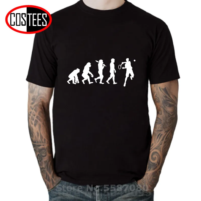 

Evolution of Tennis T shirts men Funny Tennis player Evolution T-shirt black white basic customized brand clothing 2020 hot sale