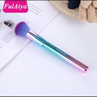 1pc soft rainbow colour soft beauty powder brush foundation cosmetic brushes contour highlighter cosmetic make up tool